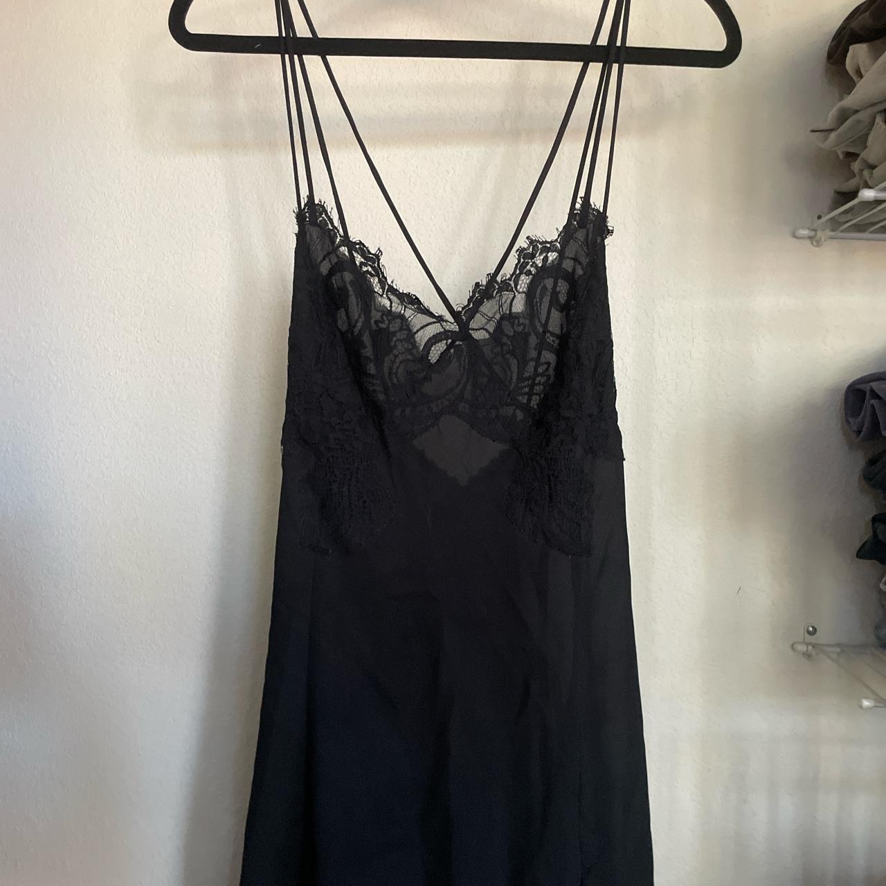 Victoria’s Secret Lacy black slip dress! Size... - Depop