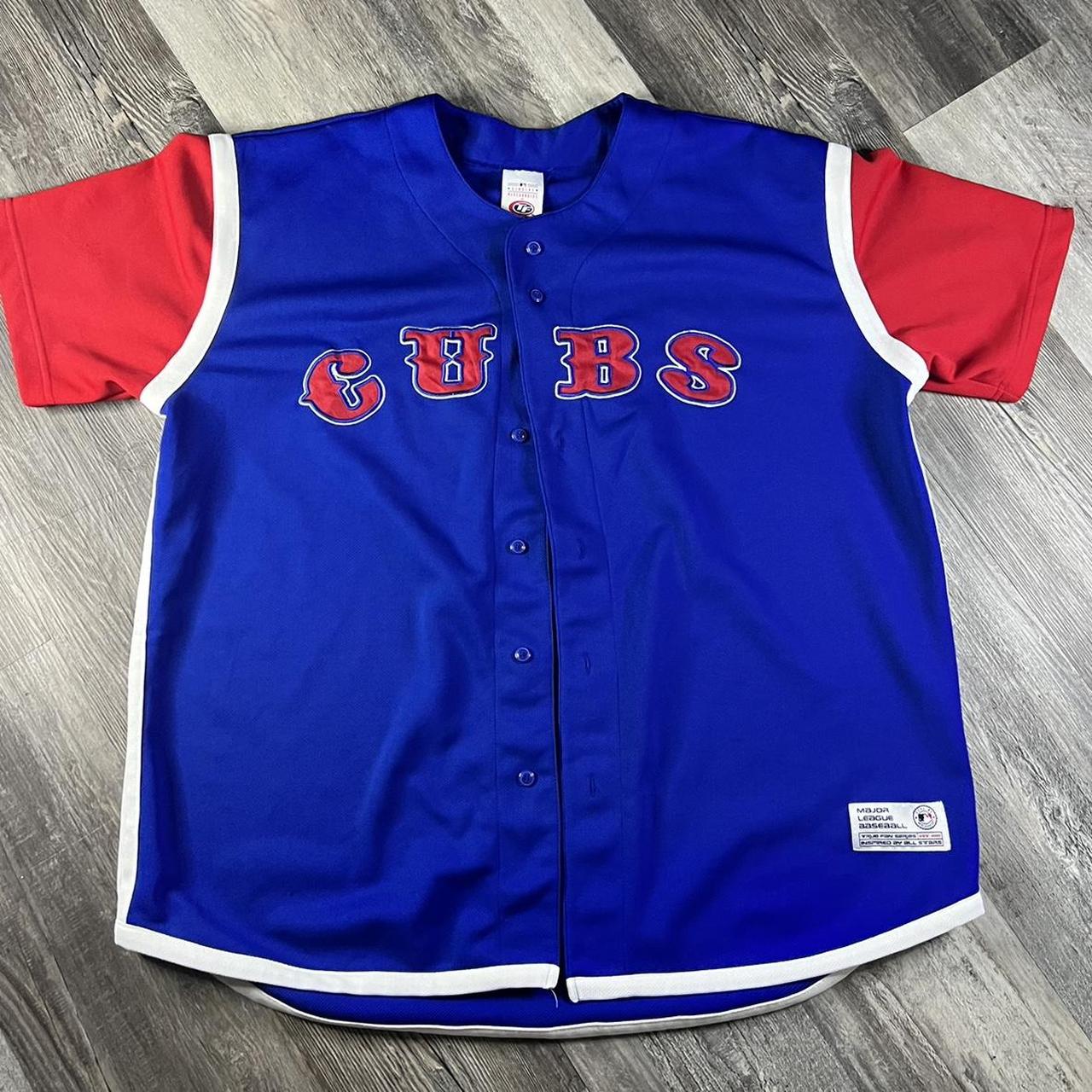 chicago cubs nike jersey button down top tagged - Depop