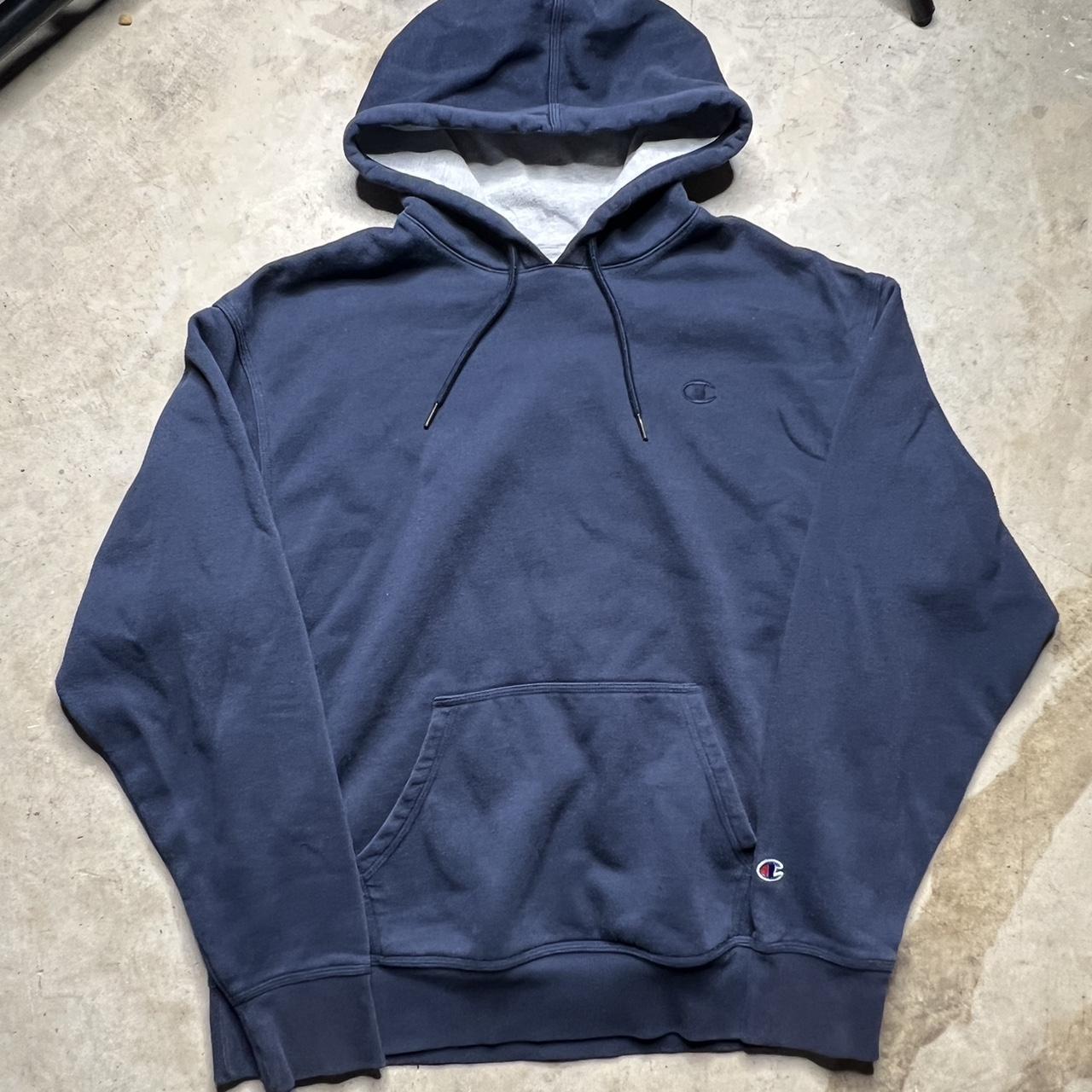 Champion Blank Blue Hoodie Great Condition🙌 Dm for... - Depop