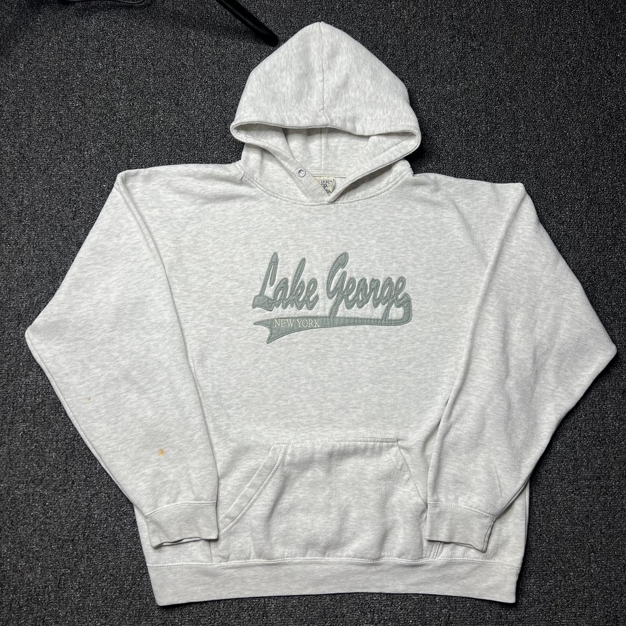 Retro Lake George hoodie flaws shown picture 3 good... - Depop