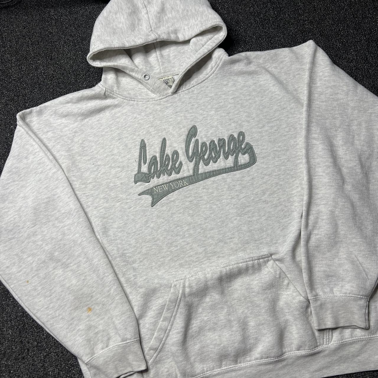 Retro Lake George hoodie flaws shown picture 3 good... - Depop