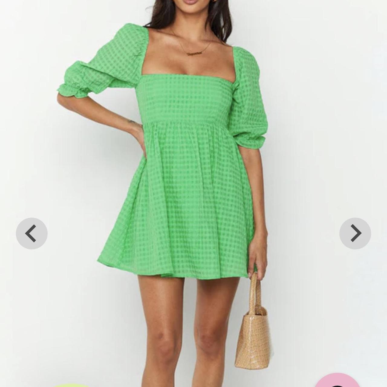 Beginning boutique size 4 green summer dress! Worn... Depop