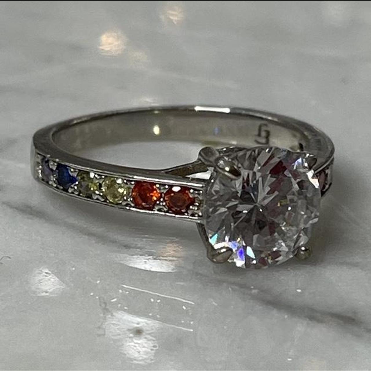 Rainbow deals rhinestone ring