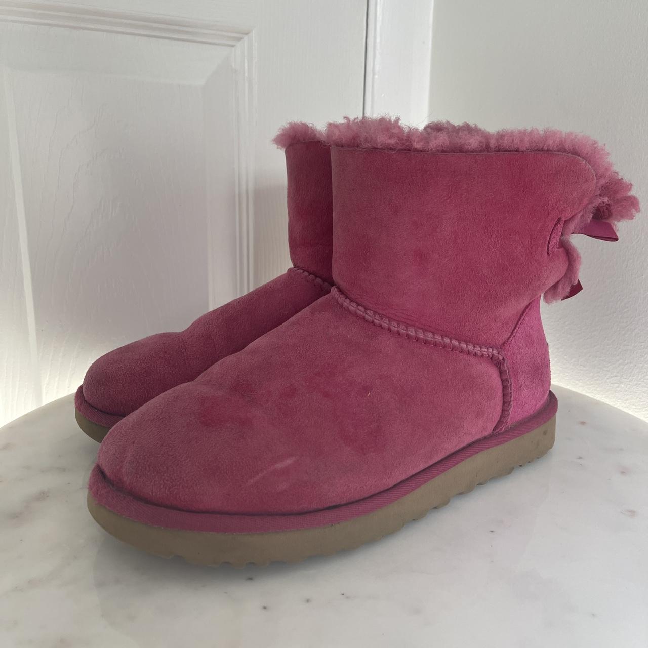 ugg pink mini bailey bow 🎀 my sister used to wear... - Depop