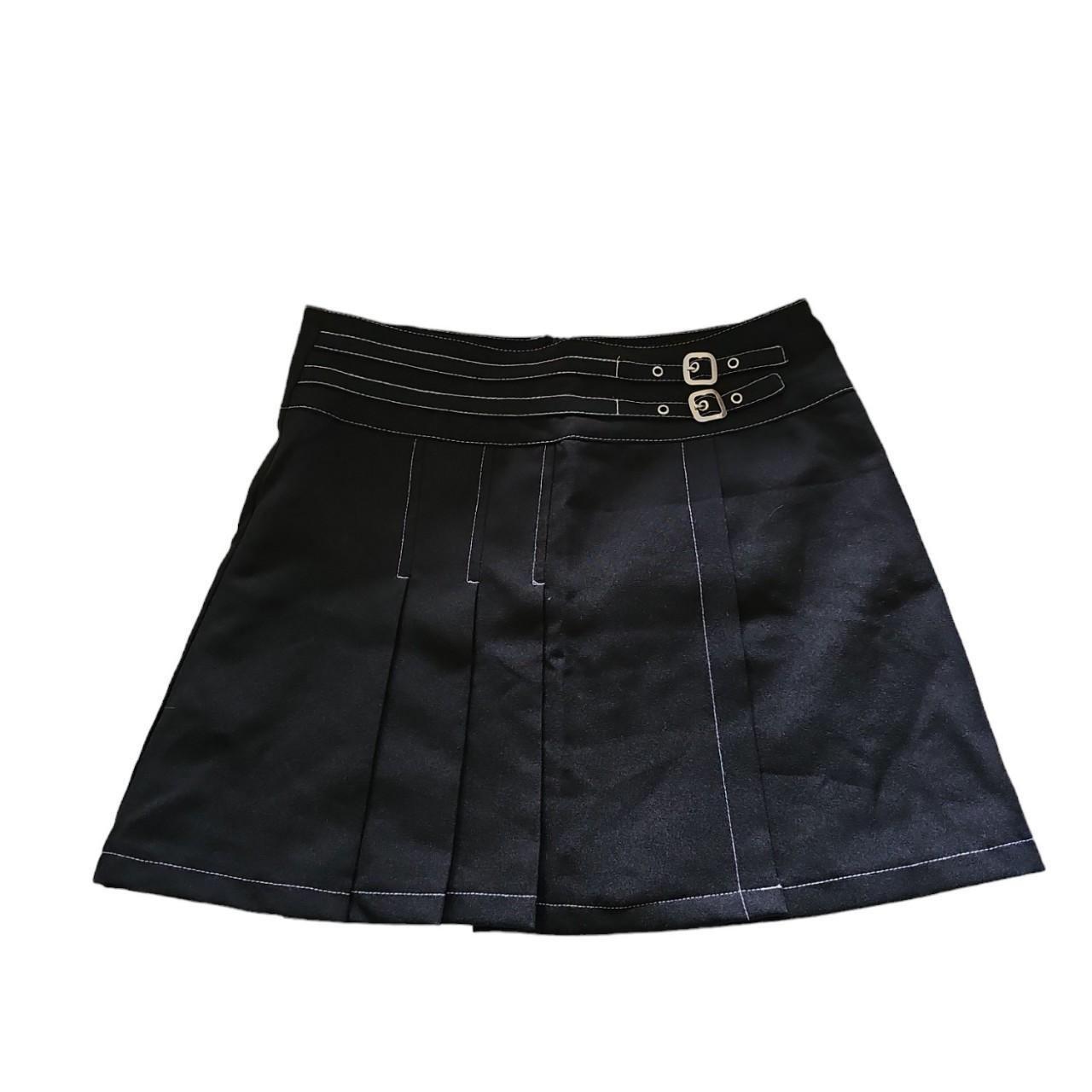 Vintage 90s goth punk pleated mini skirt Good... - Depop