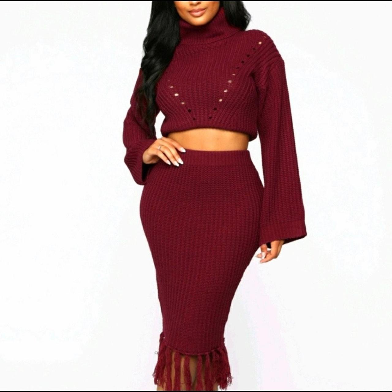 Fashion Nova 2 Piece Skirt Set Size L Depop