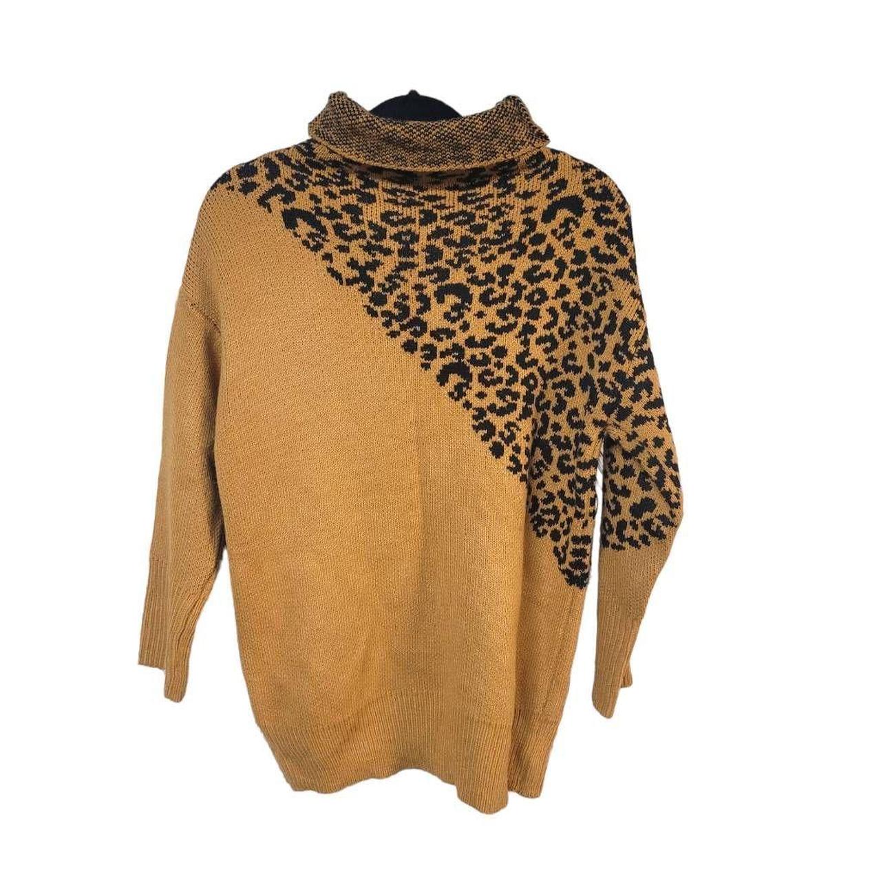 Cheetah print women s large knit pullover sweater. Depop