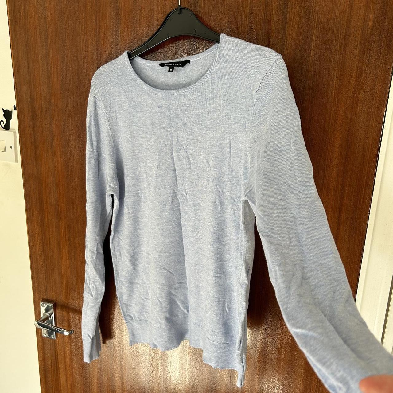 Women’s Light Blue Jumper Size 10 Only been worn... - Depop