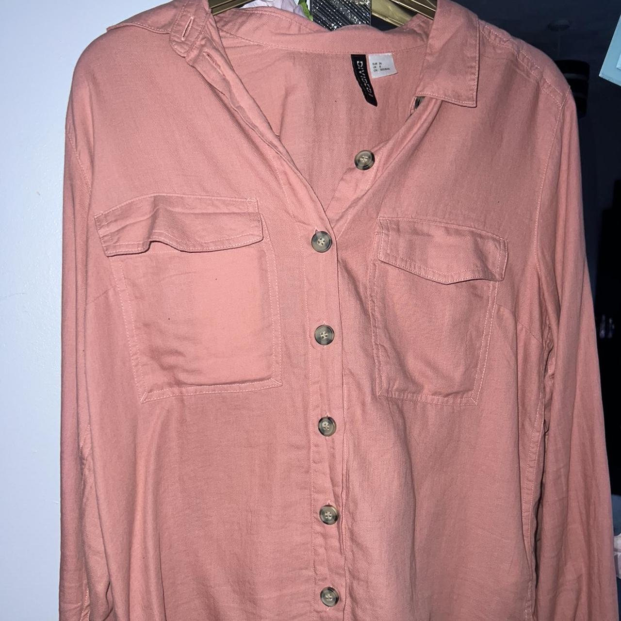 H&M Women's Pink Shirt Depop