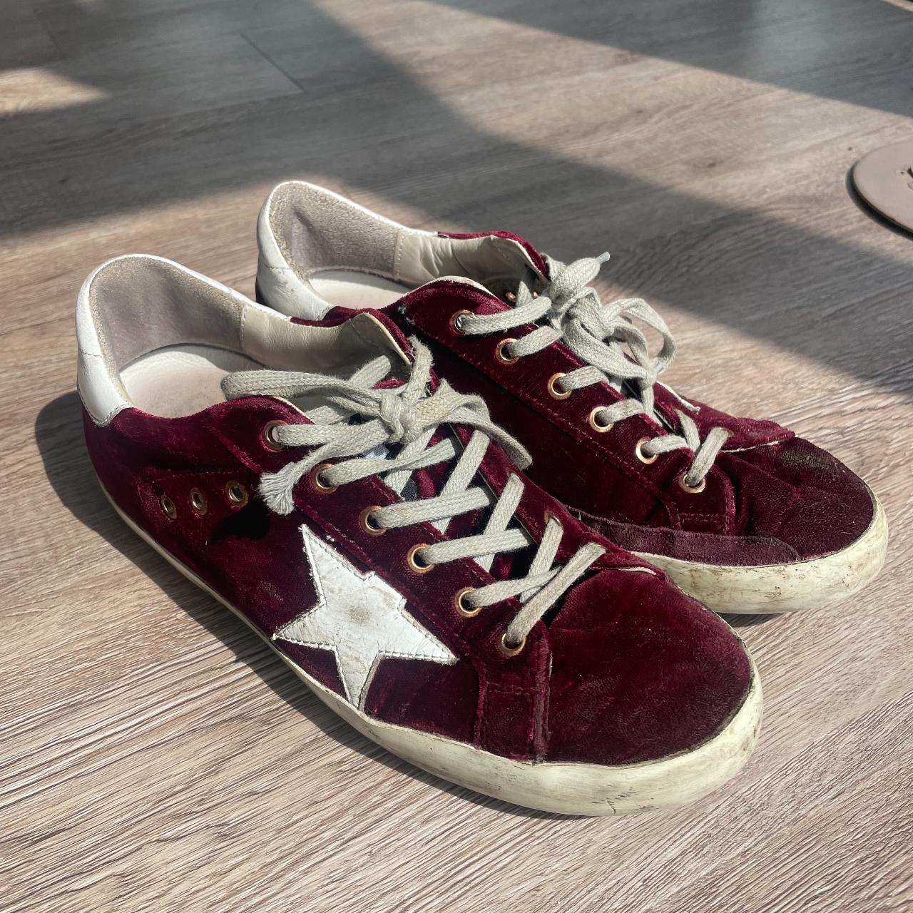 Super-Star distressed leather-trimmed Depop