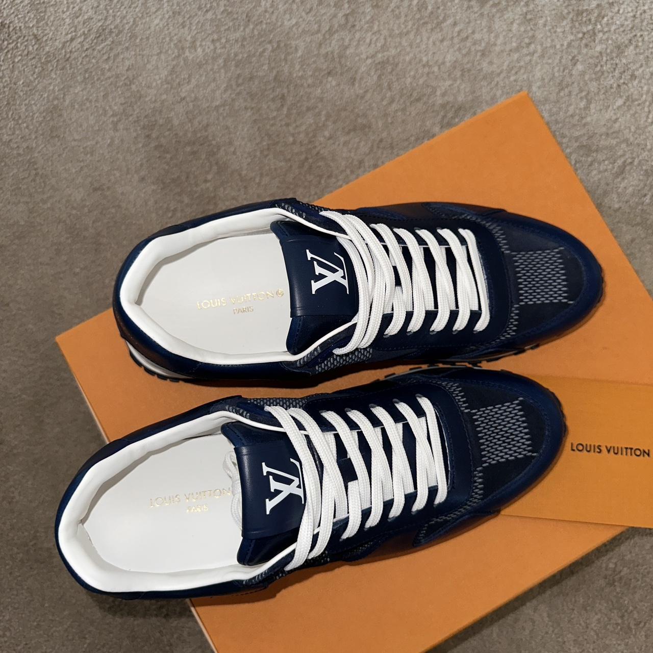 Mens Louis Vuitton Runners Navy and White Selling... - Depop