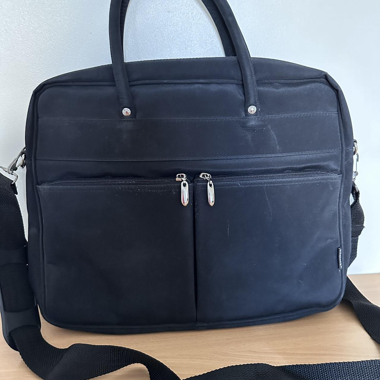 Black work/ laptop bag Two zip pockets on front... - Depop