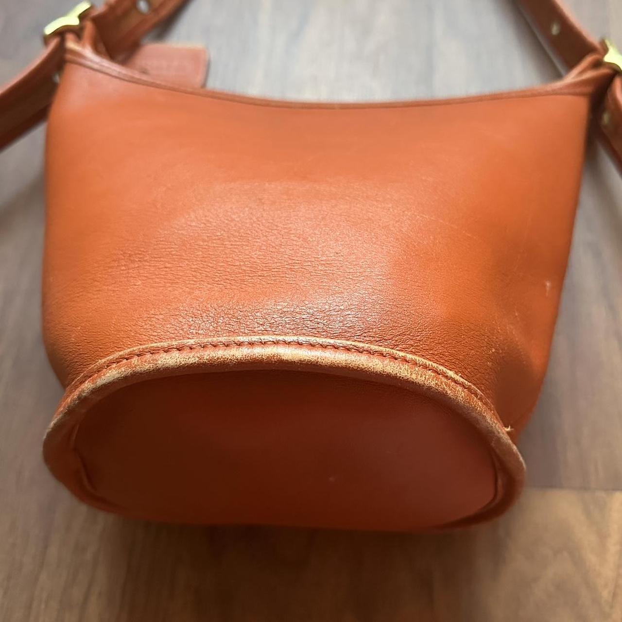 COACH Leather Bucket Bag Bleeker Orange Brown Duffle