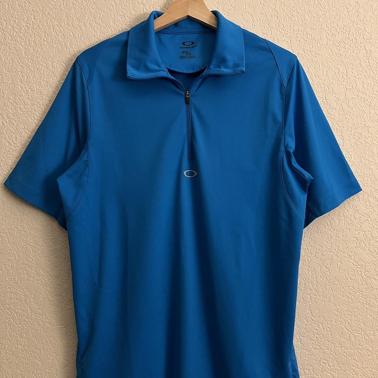 Blue Oakley Dri Fit Polo Shirt Tagged Size Large. Depop