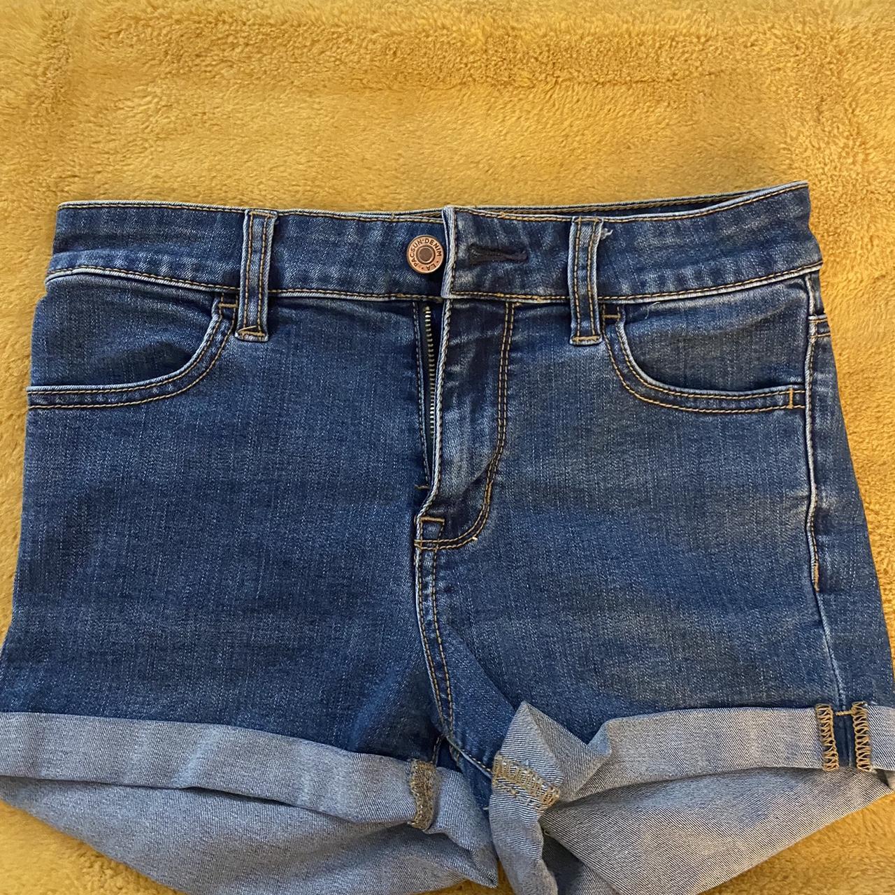 PacSun Women's Blue and Navy Shorts Depop