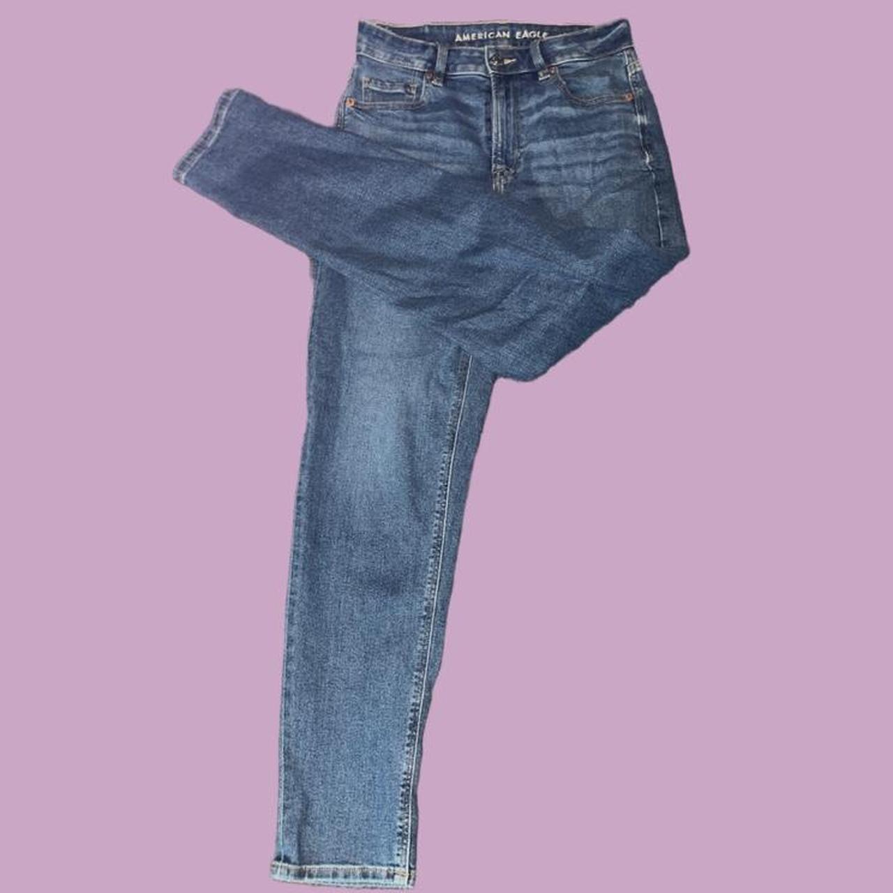 American Eagle Women's Blue and Navy Jeans Depop