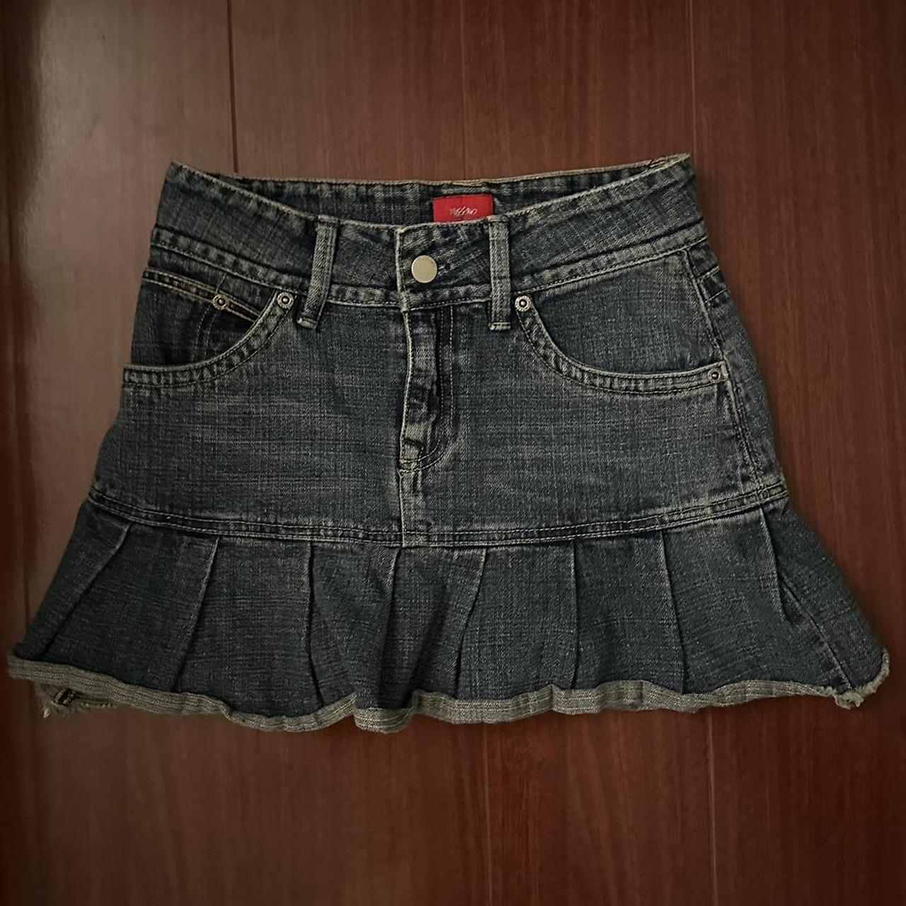 micro mini demin skirt tagged vivi for exposure - Depop
