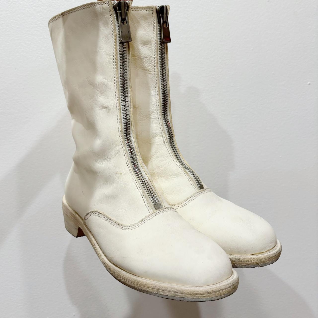 white guidi 310 boots size 36 IT front zip, calf... - Depop