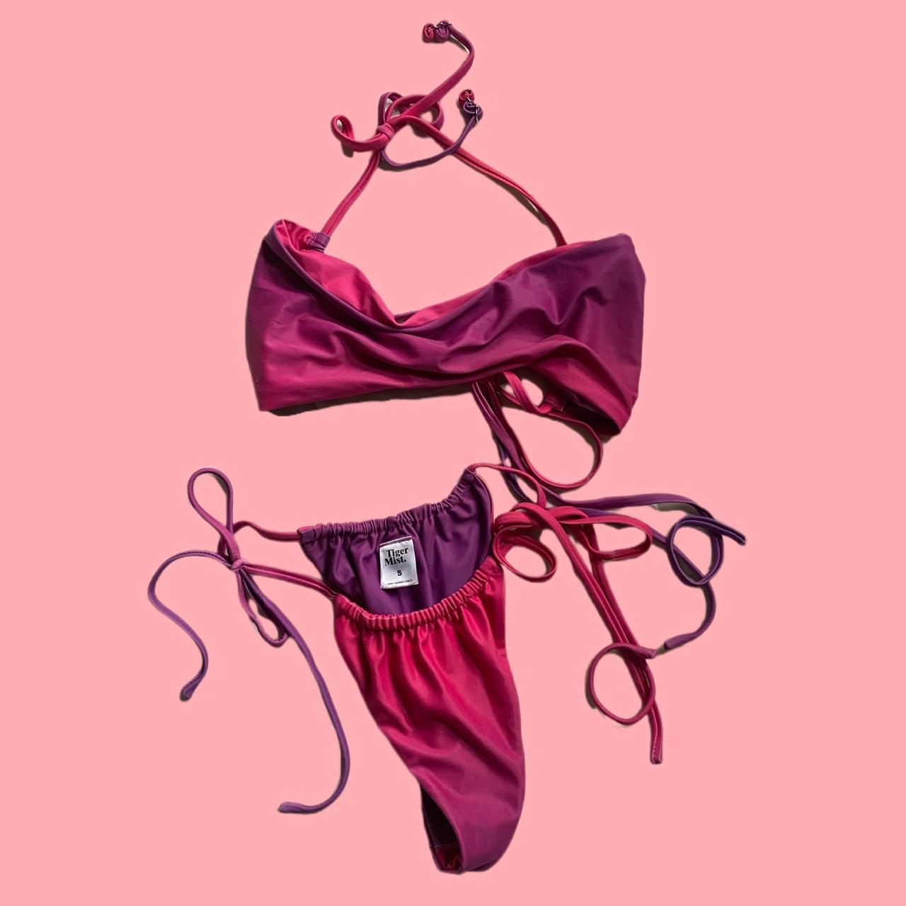 Tiger Mist Women's Pink and Purple Bikinisandtankinisets Depop
