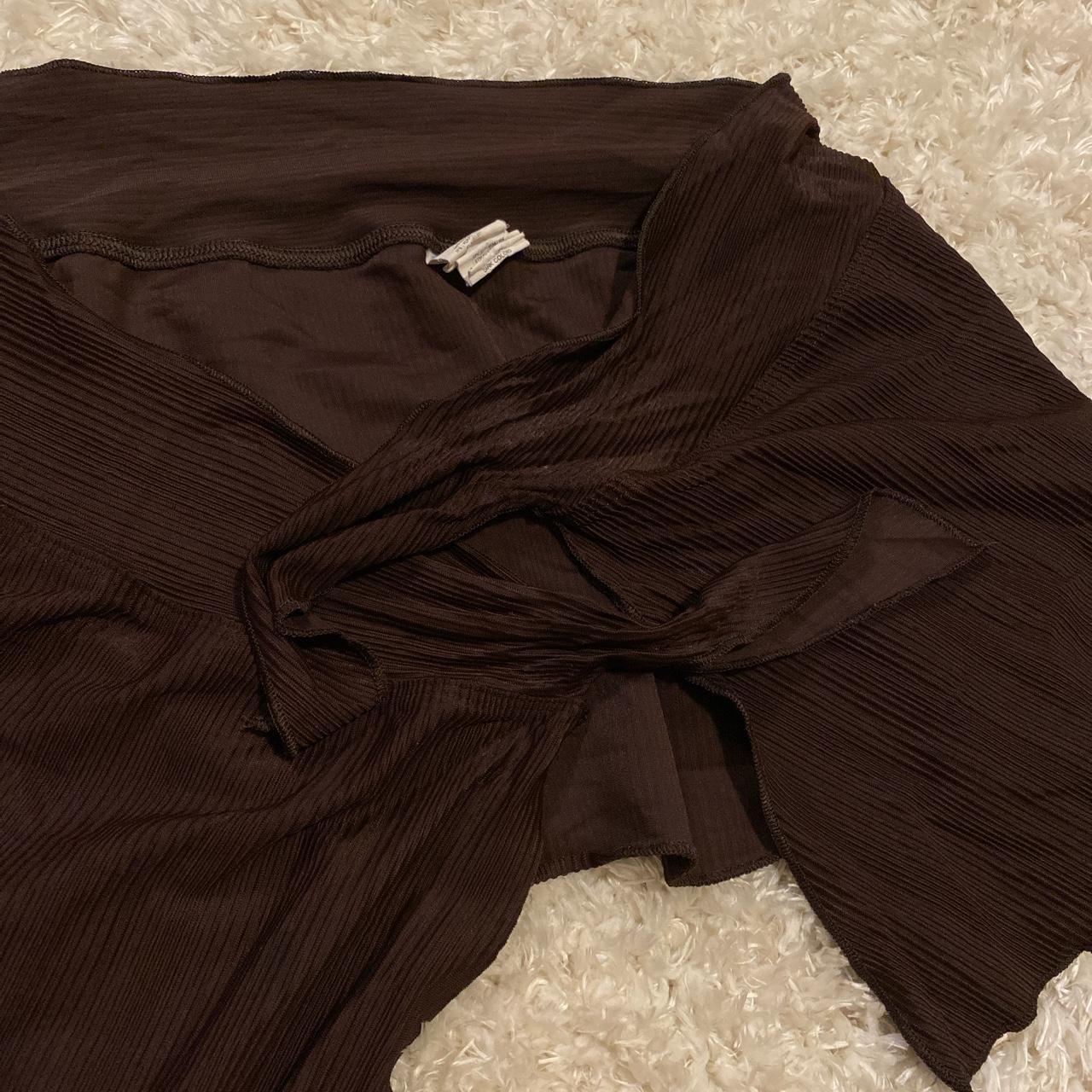 Catalina y2k brown wrap mini skirt Ties towards the... - Depop