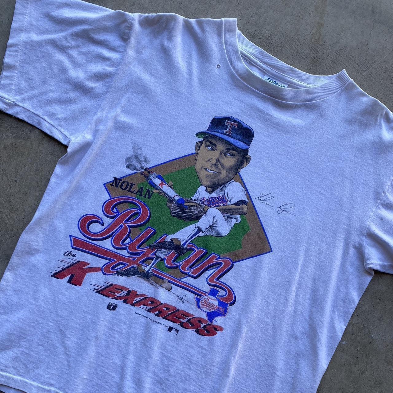 VINTAGE NOLAN RYAN TEXAS RANGERS ARTIST SERIES T-SHIRT BY SALEM SPORTSWEAR