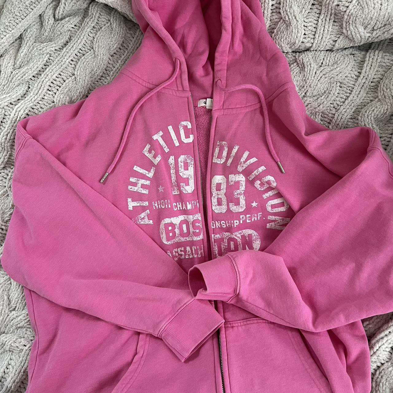 garage hot pink oversized zipup hoodie sweatshirt Depop