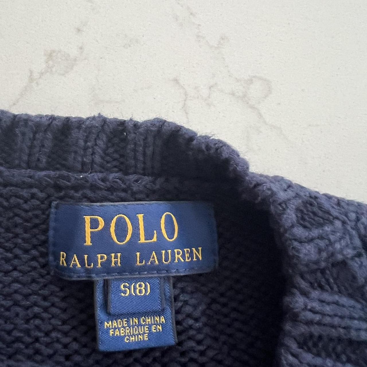 Ralph Lauren navy knit flag jumper Kids size S, but... - Depop