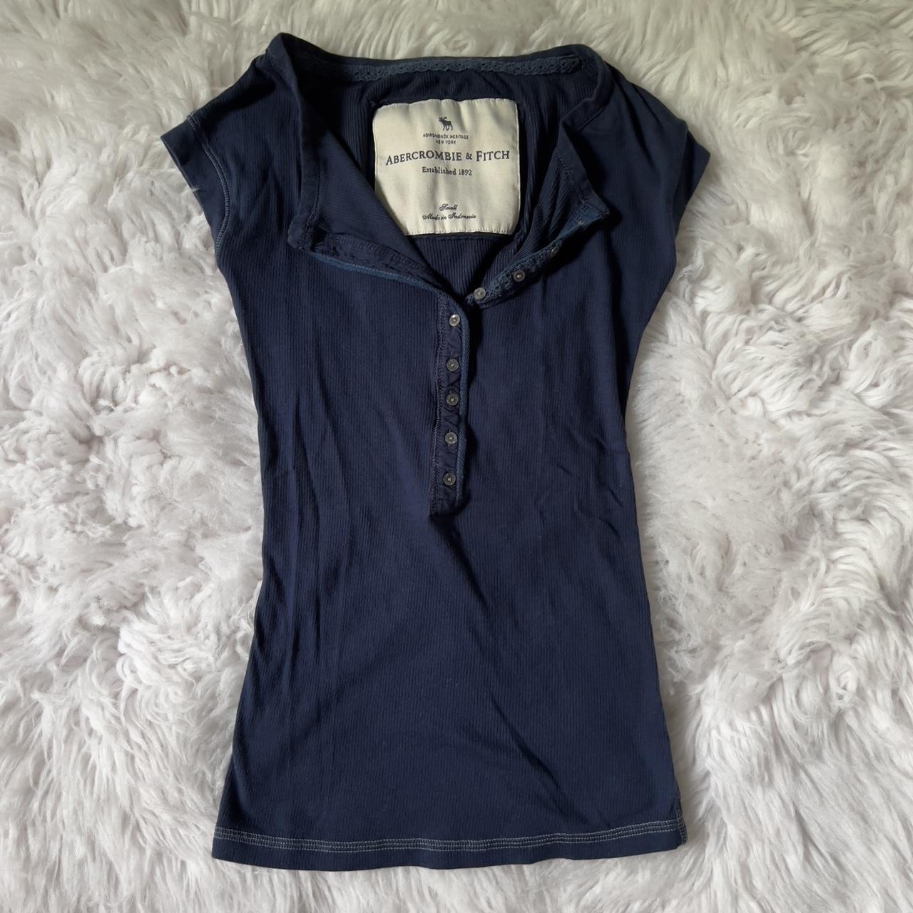 The Midnight top Dark blue navy button down stretch... - Depop