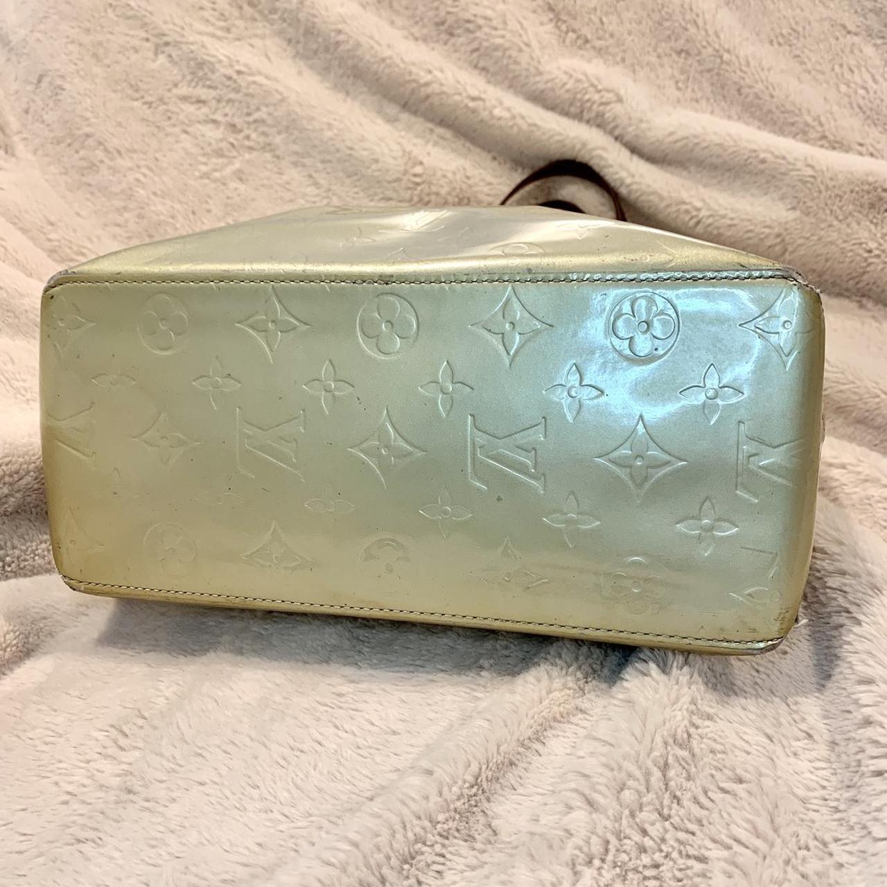 Vintage Louis Vuitton Green Vernis Monogram Tote - Depop