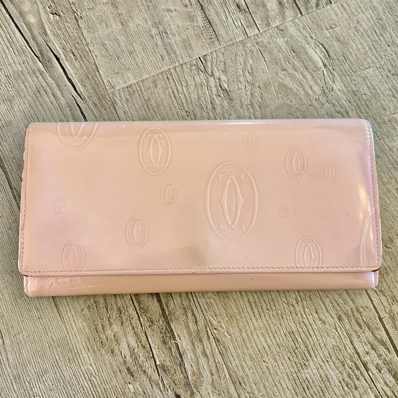 Vintage Cartier Pink Patent Leather Long Wallet Depop