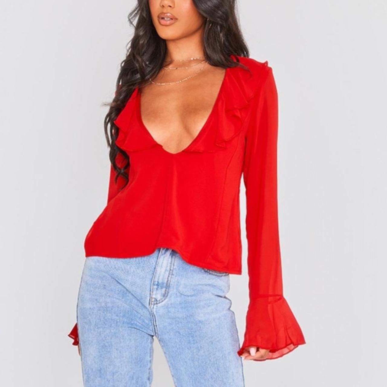 pretty little thing red blouse