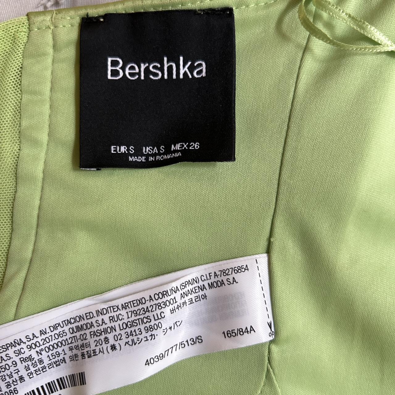 Bershka corset satin top in jade green