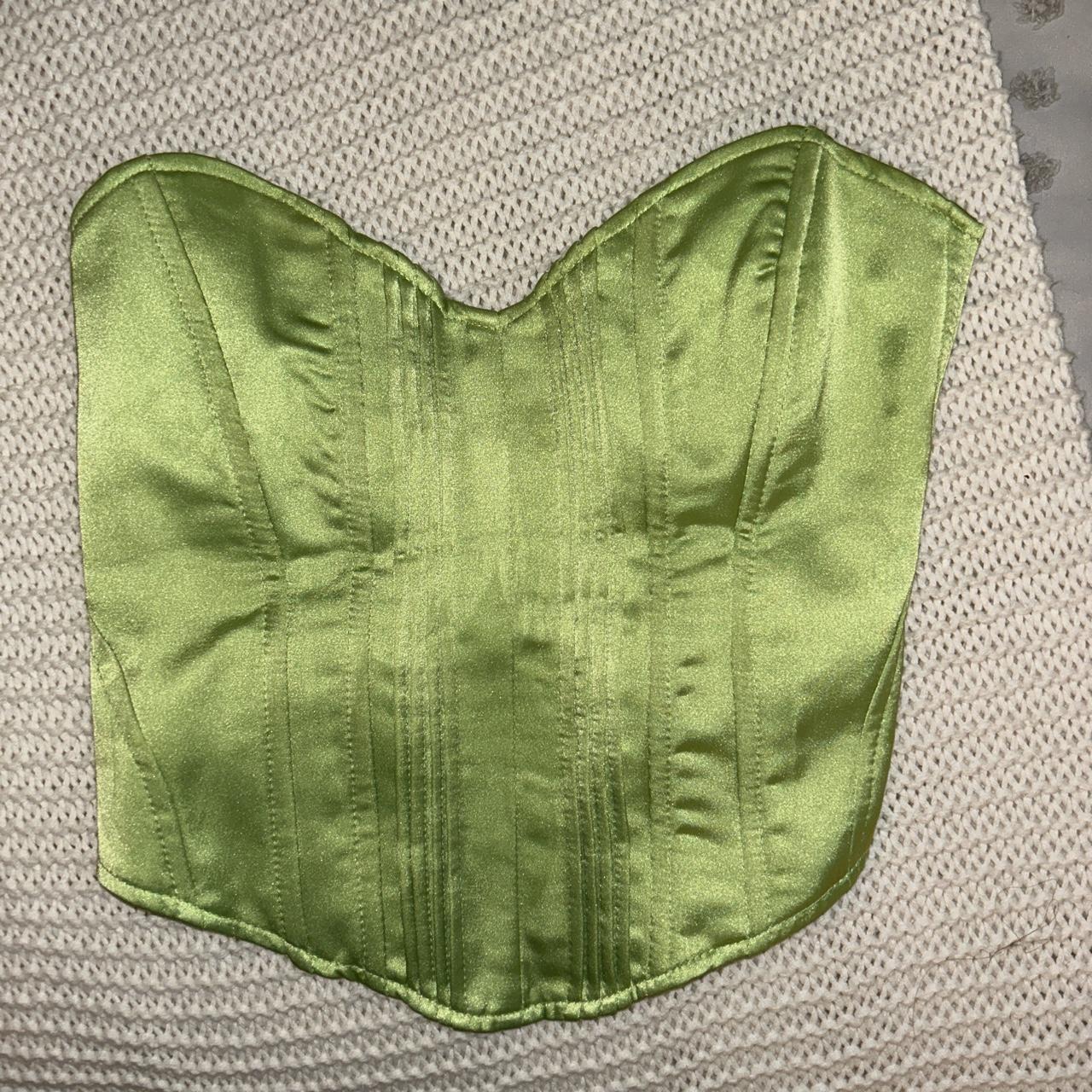 Beautiful Bershka corset satin top in Jade green.