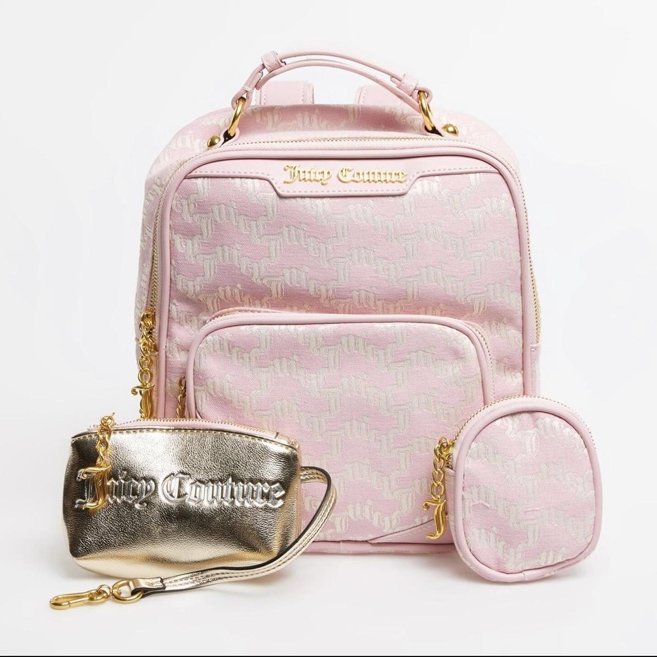 Juicy Couture Macroon Pink Logo Backpack With Removable Pouch NWT