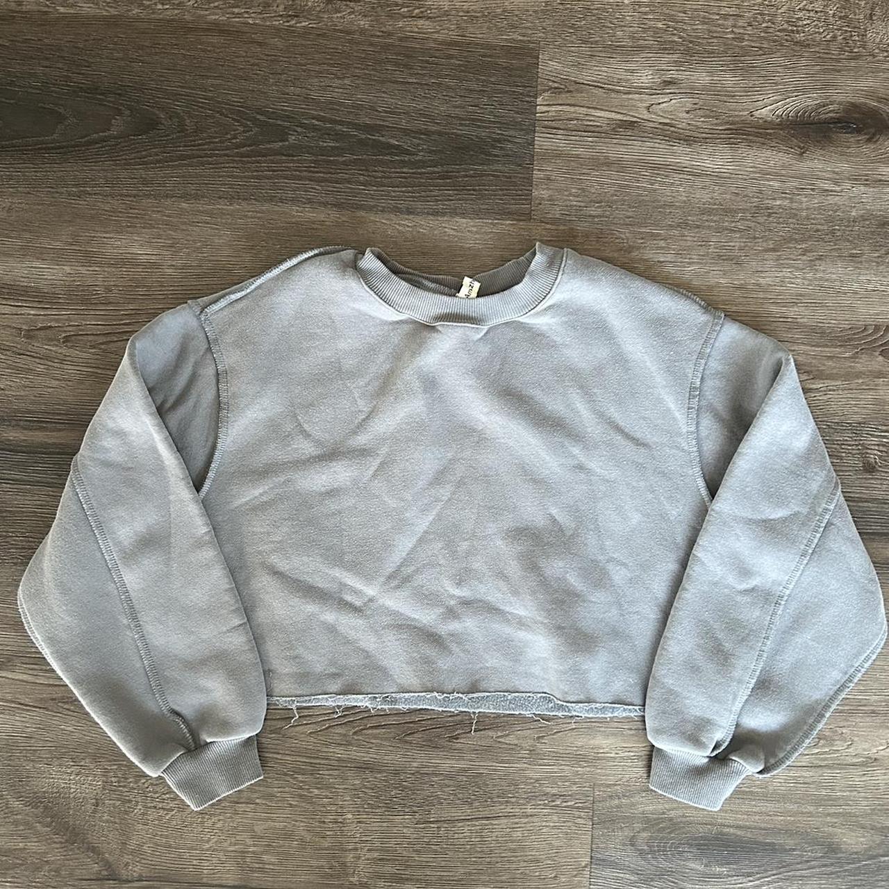 Cropped Crewneck sweatshirt Size - M Thick and high... - Depop