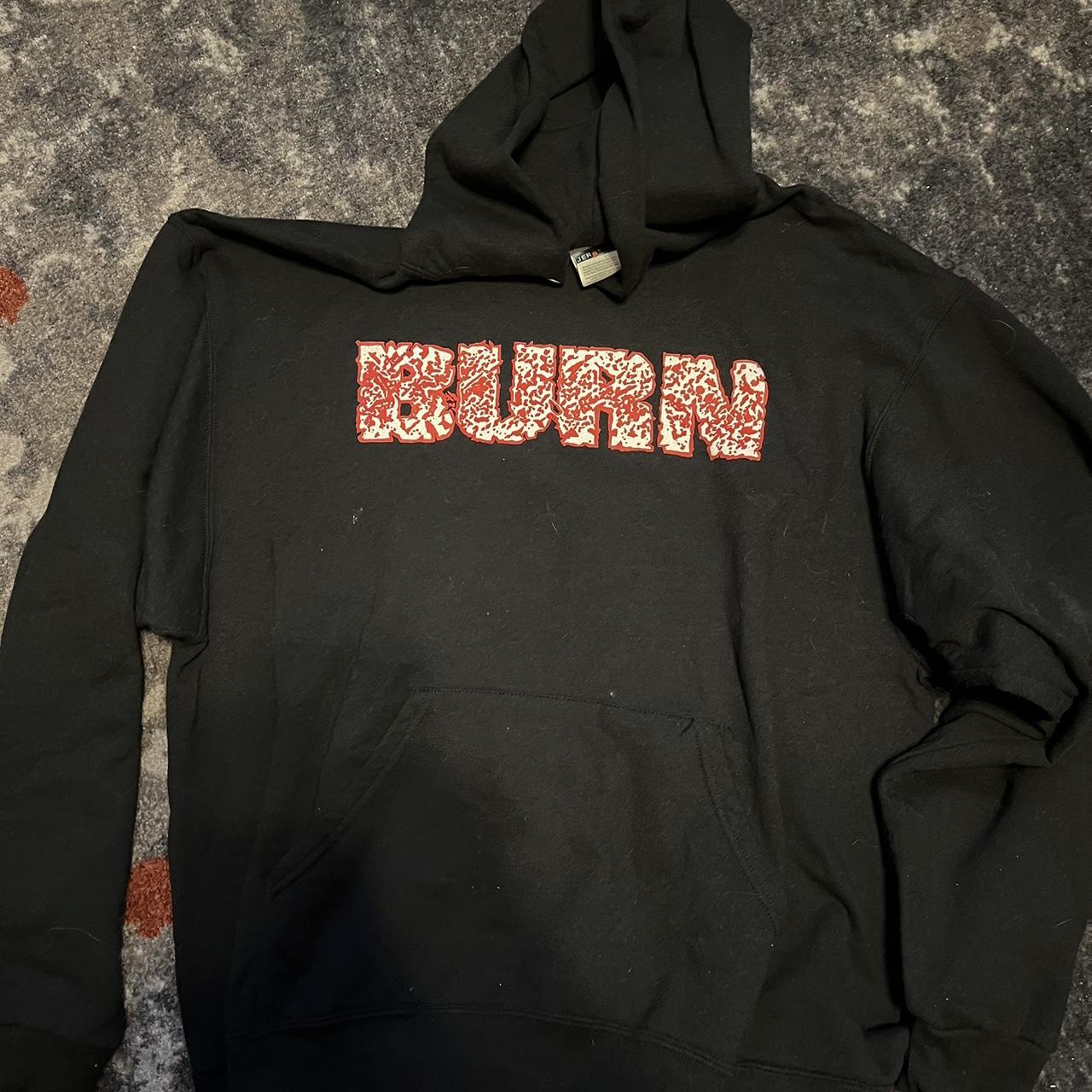 Burn hoodie SIZE LARGE on Jerzees. Picked this up at... - Depop
