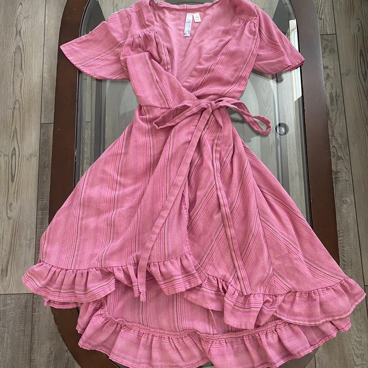 francesca’s pink boho dress Depop