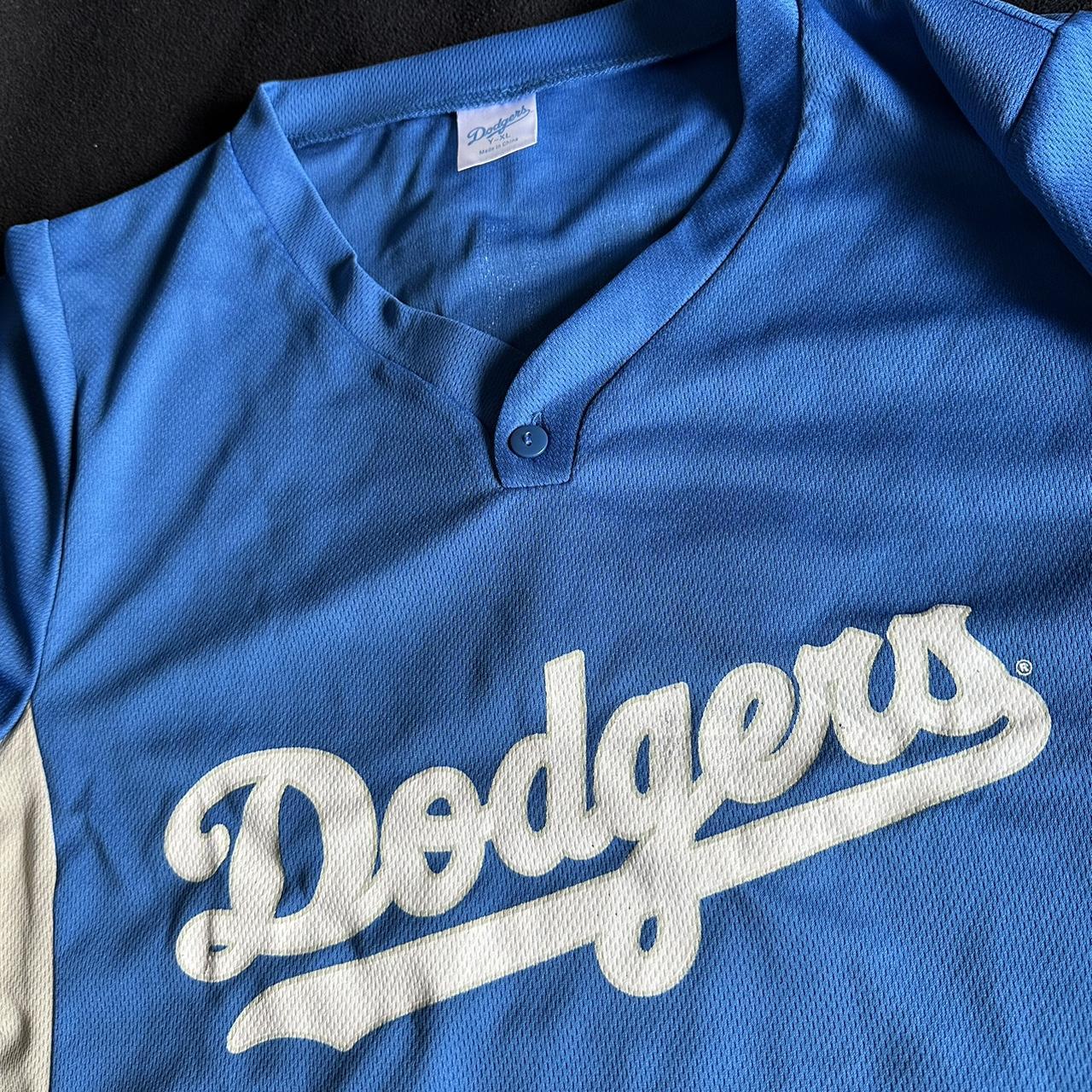 LA Dodgers Mitchell Ness Mesh V-Neck Jersey - Depop