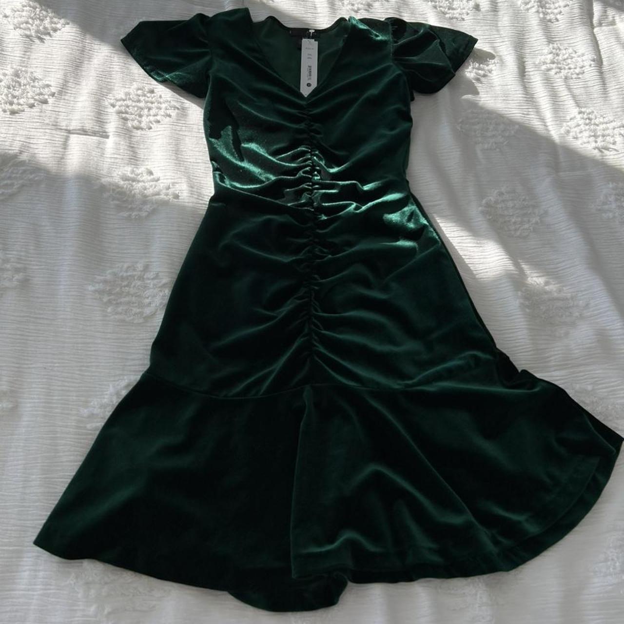 Aqua green velvet top dress