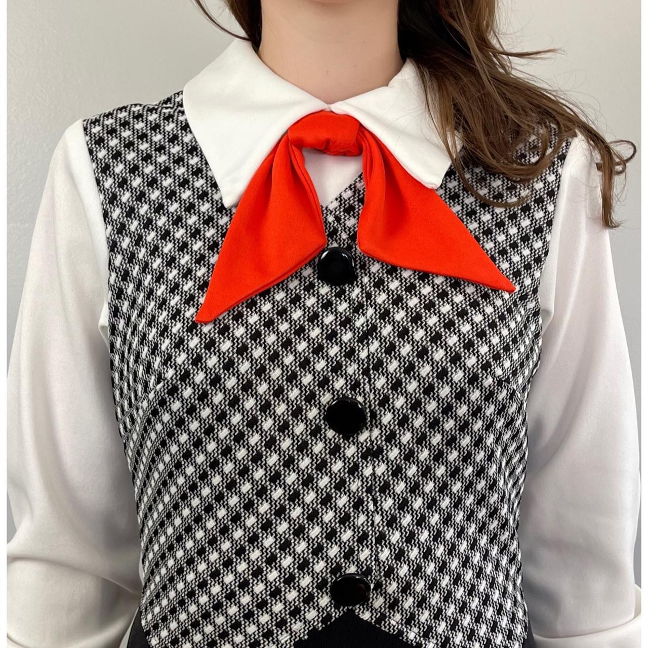 1960's Mod Tie Neck Collared Maxi Dress • one piece... - Depop