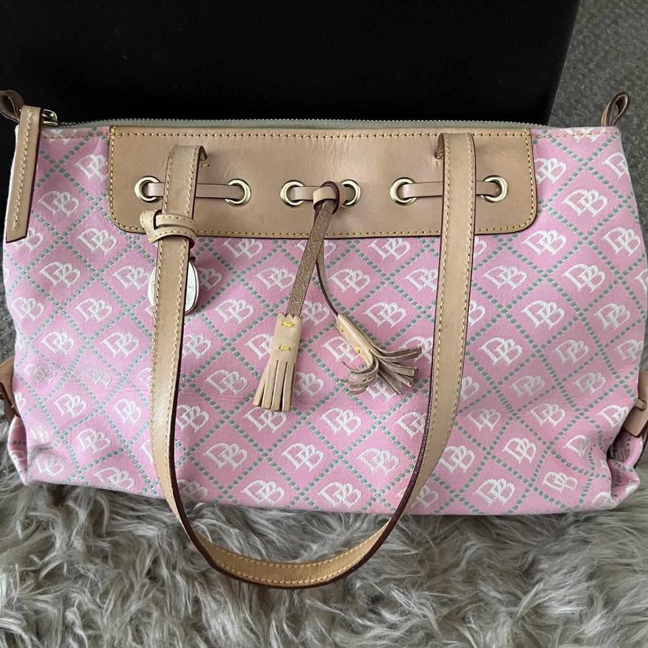 Dooney & Bourke Women's Pink and Gold Bag Depop