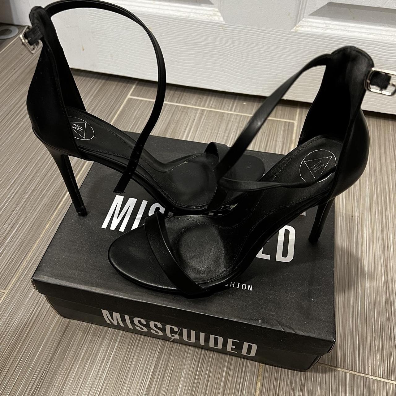 Missguided black 2024 strappy heels