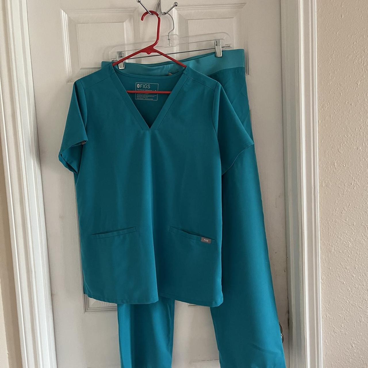 Figs teal scrubs set Pants - Livingston size... - Depop