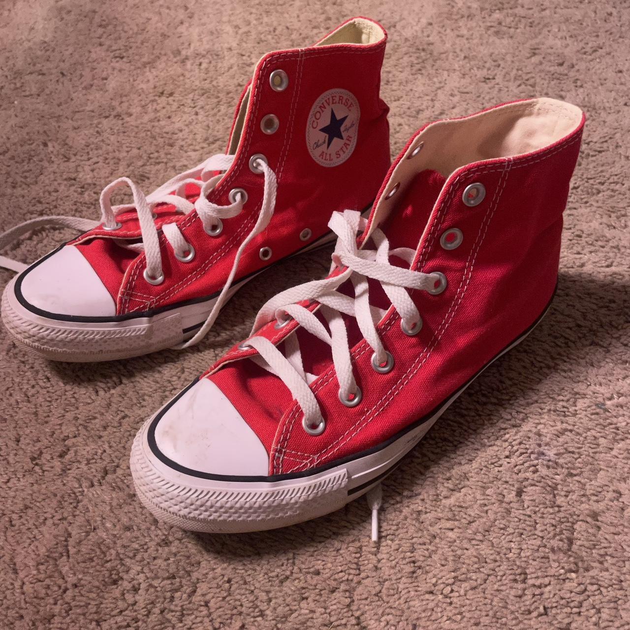 Converse Women's Red Trainers | Depop