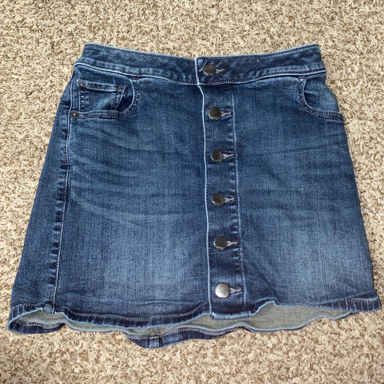 mini jean skirt from express Depop