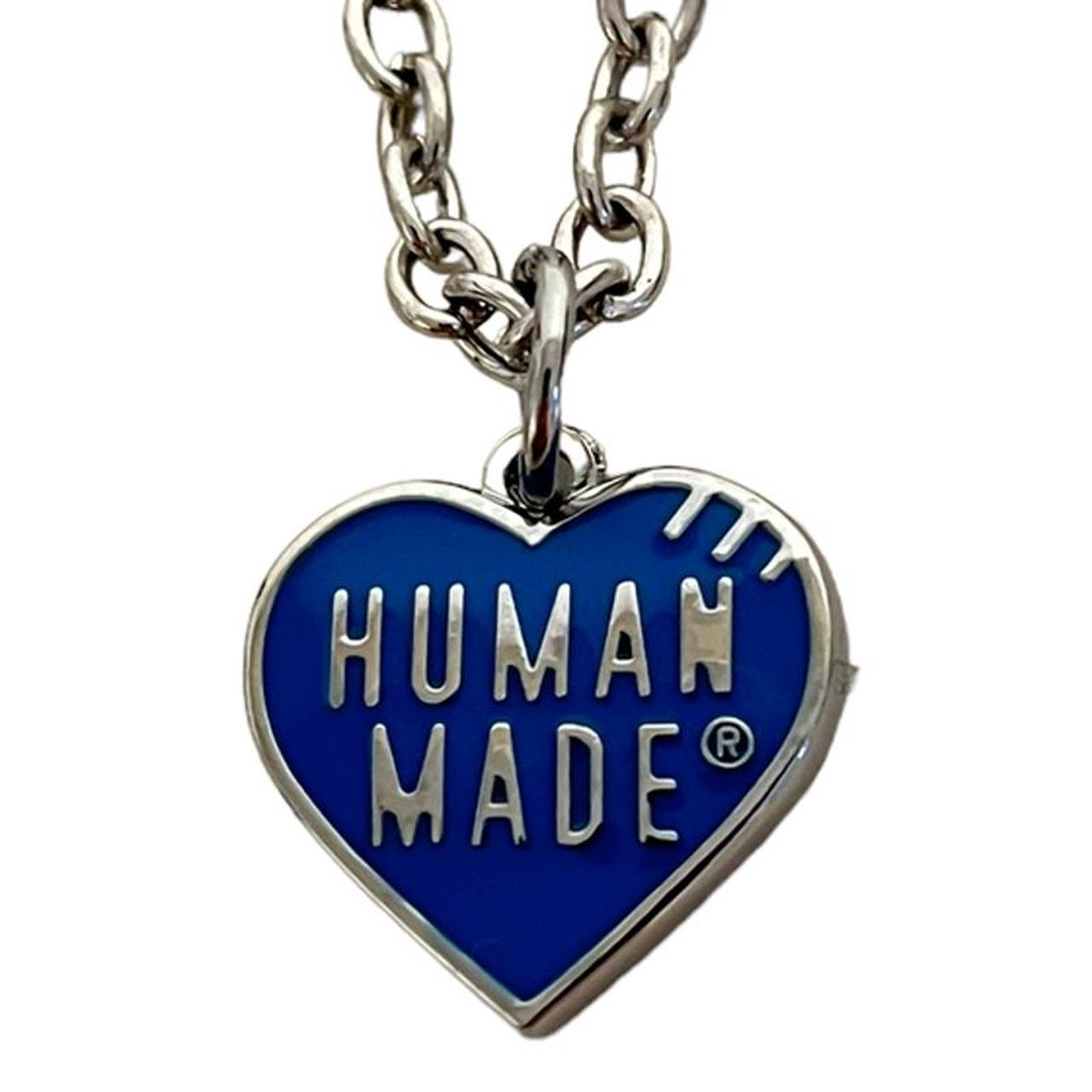 Human Made Heart Necklace - Blue Heart Pendant by - Depop