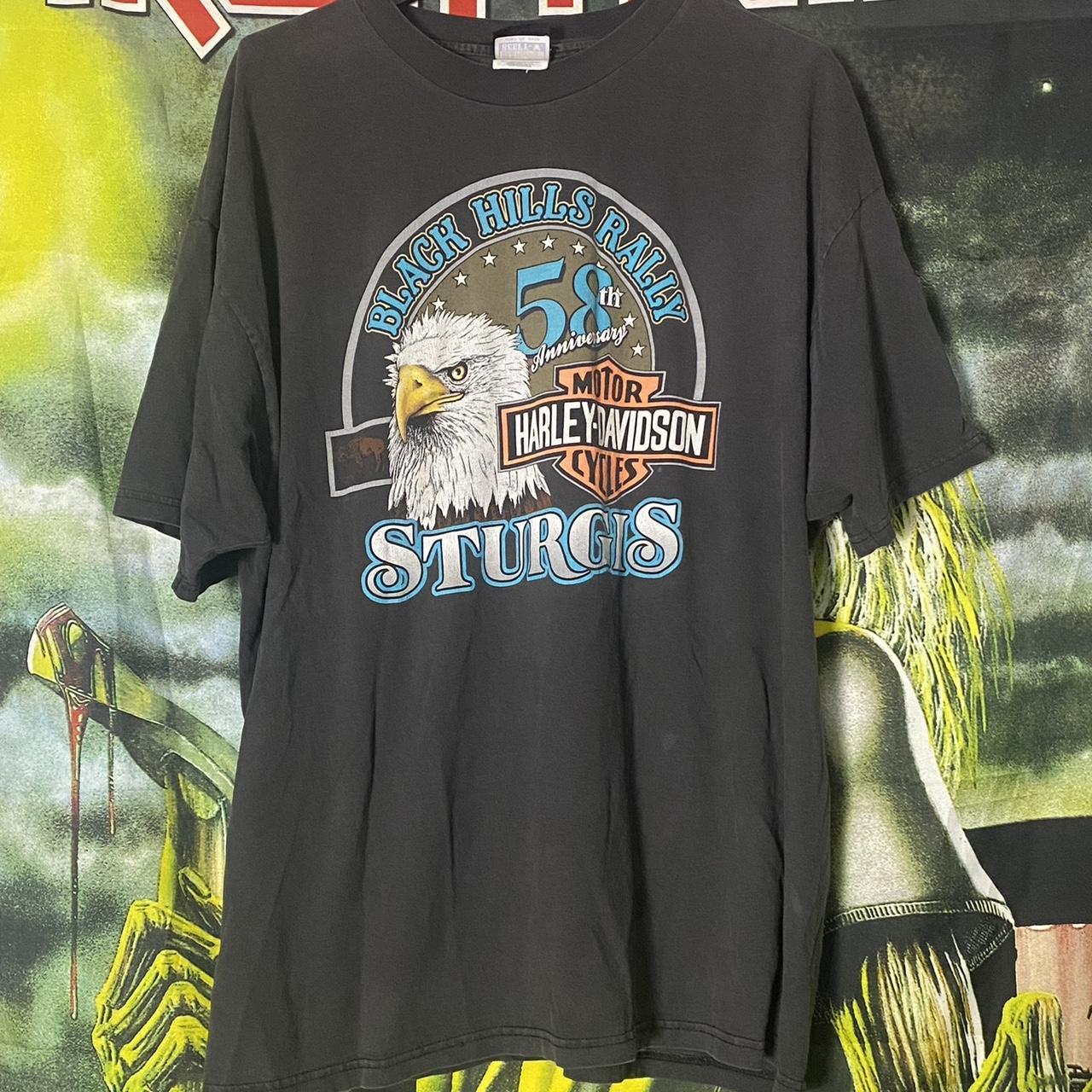 【GOOD FADE】90s Harley Davidson T Sturgis Vintage 90s Harley Davidson 3D Emblem V Twin Sturgis Single