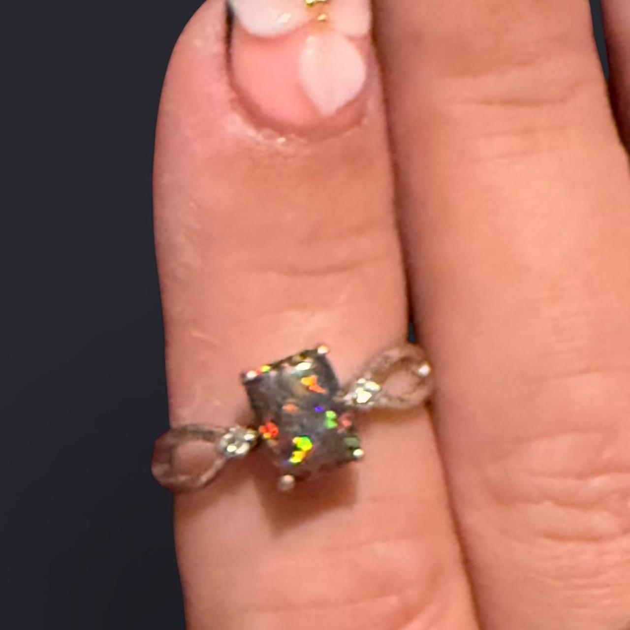 Women's Ring - Silver/Multi – Lab created fire op… - image 1