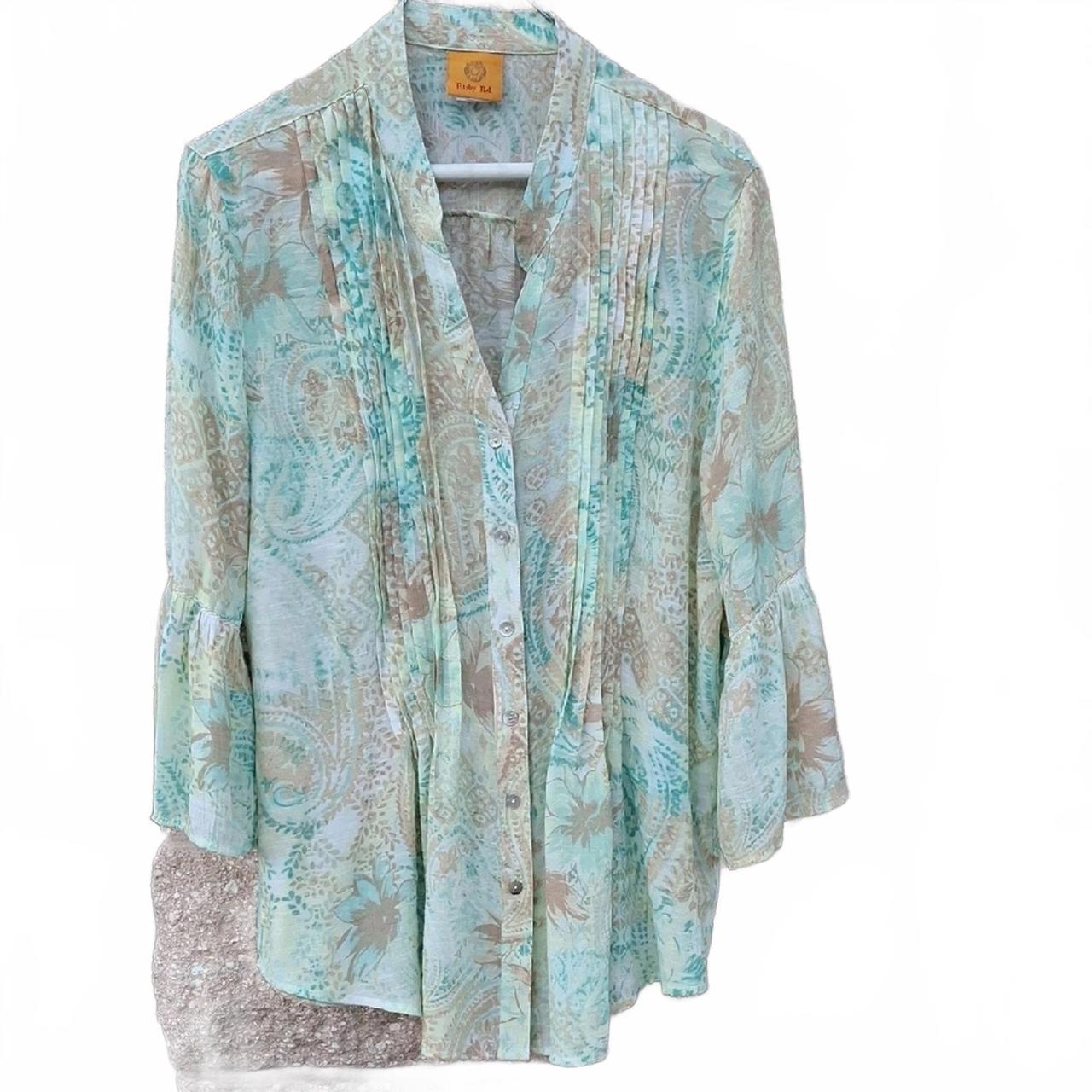 Ruby Rd. Women's Top - Green/Cream - M – Ruby Rd.… - image 2