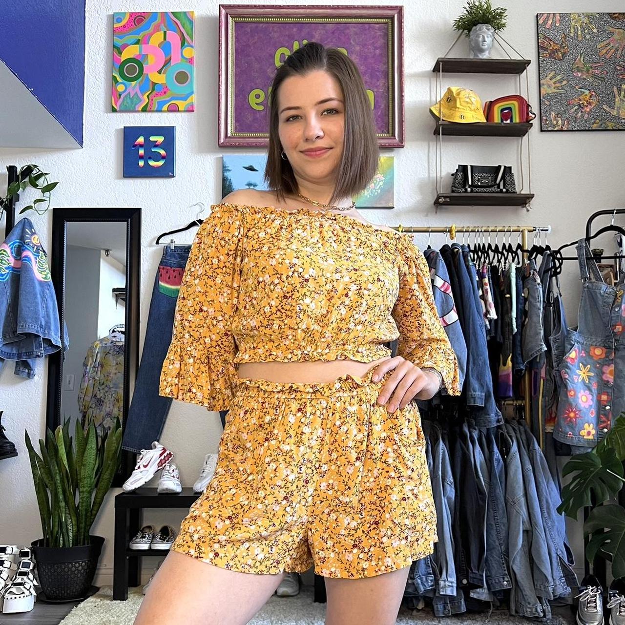 Macy's Women's Yellow Dress Depop